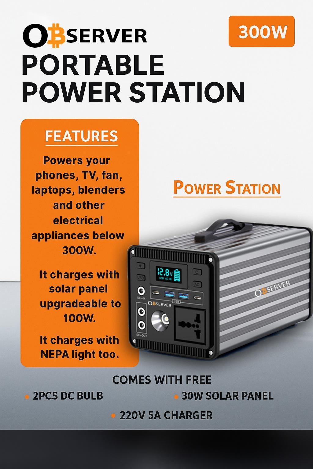 Win A 300W Power Station For Just ₦1000